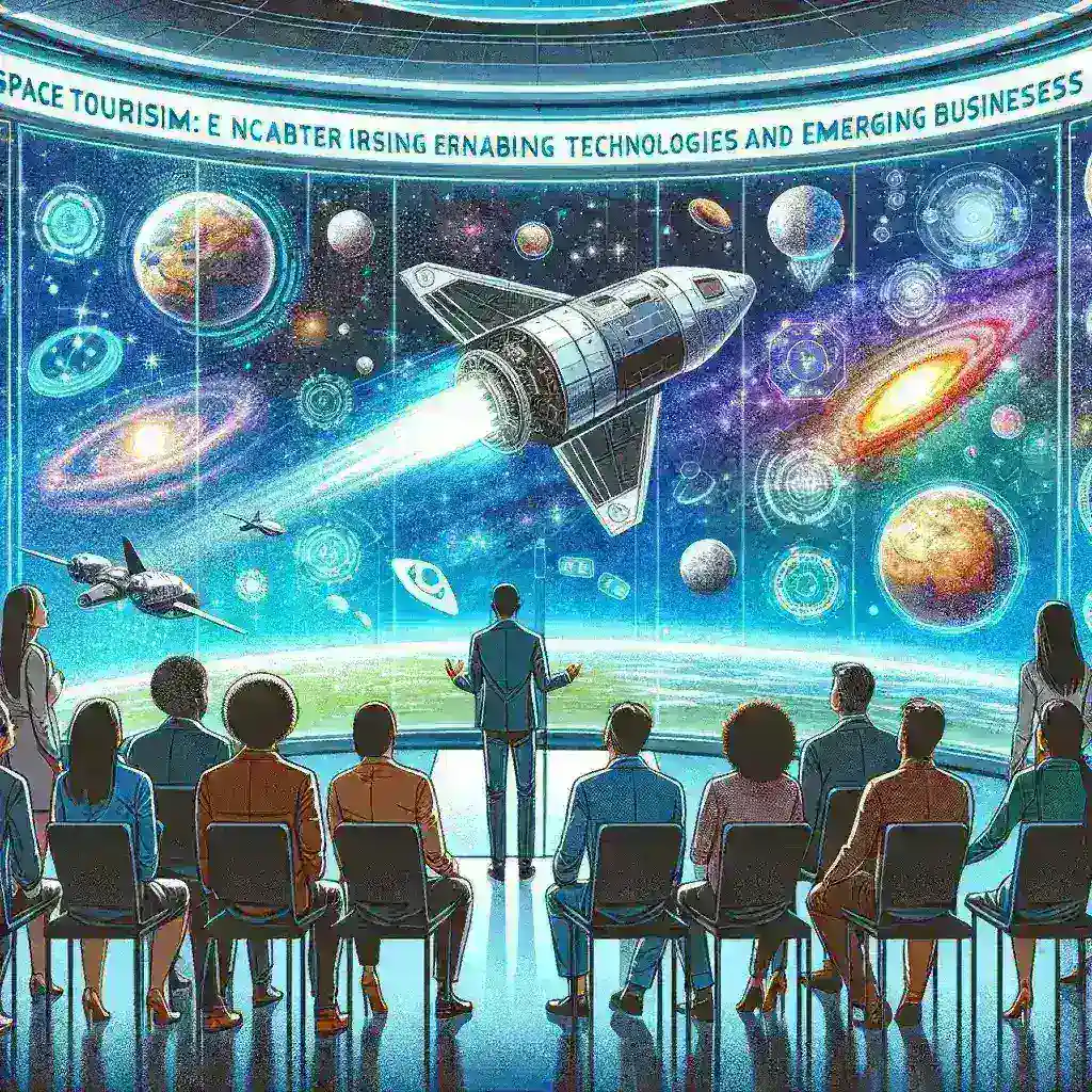 "Turismo espacial: imagem ilustrativa de um cohete descolando, representando as tecnologias inovadoras que impulsionam o crescimento do setor de turismo espacial e os novos negócios emergentes."