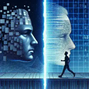 "Ilustração de deepfake com elementos de campanhas políticas no Brasil, destacando riscos e implicações na desinformação durante eleições."